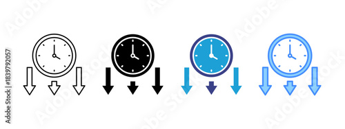 Down Time icon set multiple style collection