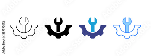 Service icon set multiple style collection