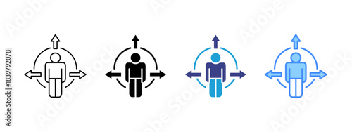 Flexibility icon set multiple style collection