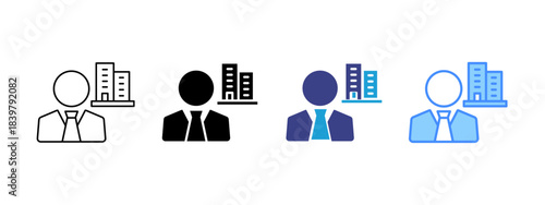 Constructor icon set multiple style collection