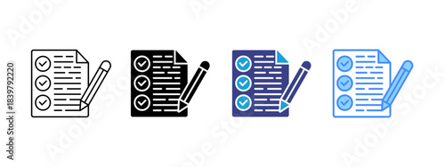 Checklist icon set multiple style collection