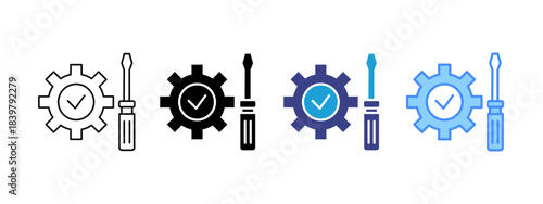 Repair icon set multiple style collection