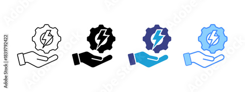 Electrical Service icon set multiple style collection