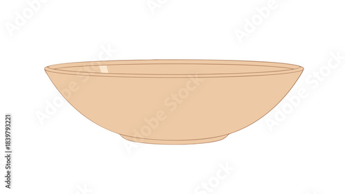 Minimalist Beige Ceramic Bowl With Subtle Texture And Shadow Detail Isolated On A Black Background Simple Kitchenware For Food Service Or Decoration