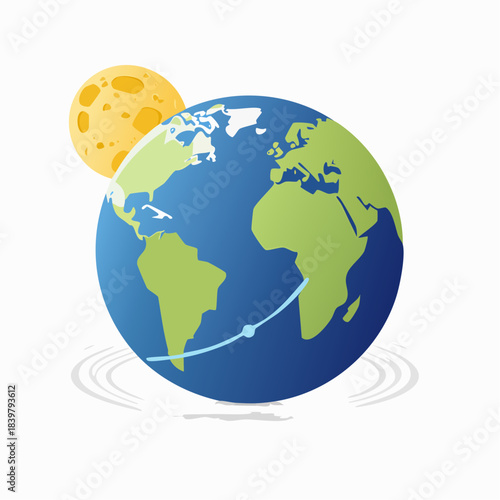 Planet Earth and Moon Orbit