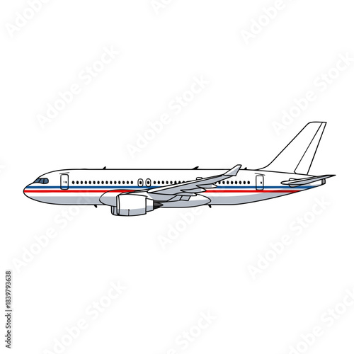 Commercial Jet Airplane Side View Aviation Transport.