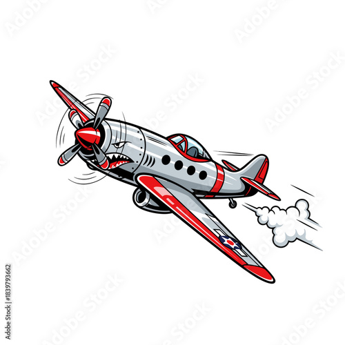 Vintage Fighter Plane in Action.