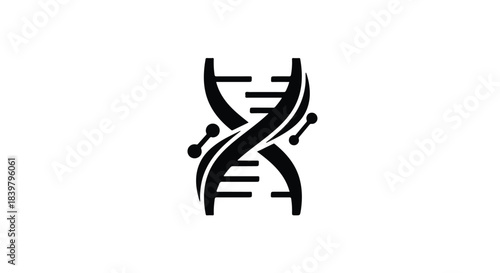 Abstract DNA helix icon symbolizing genetic science and biotechnology research