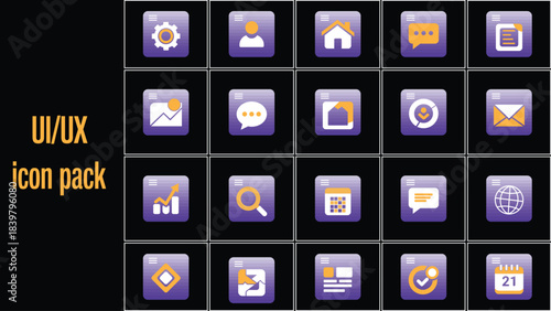 Modern ui ux icon pack for web and mobile application design