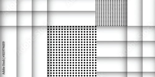 Planer page with dotted grid black. Seamless checkered paper texture. Retro bullet journal notebook background. modern.