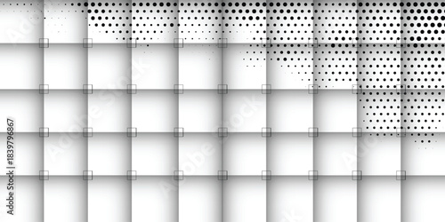Planer page with dotted grid black. Seamless checkered paper texture. Retro bullet journal notebook background. modern.