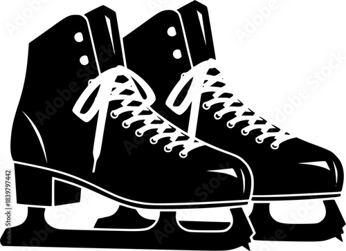 Black ice skates with white laces figure skates

