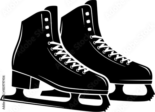 Black ice skates with white laces figure skates
