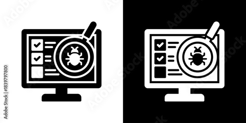 Virus Scan Icon Vector Illustration. Flat Style Design Created For Creative Flexibility In Light And Dark Versions. 