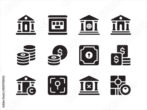 Set of Business icons. Business and Finance web icons in line style. Business and finance icon set. Corporate management, strategy planning, teamwork collaboration.