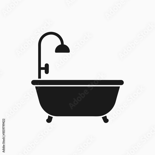 bathtub icon silhoutte vector style template 