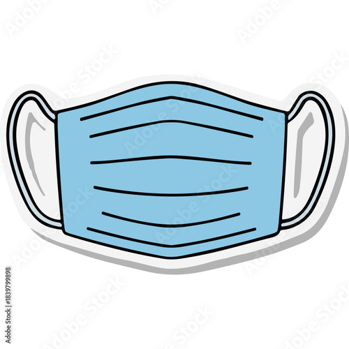 Light Blue Medical Face Mask With White Ear Loops Against A Black Background Clean Design Simple Graphic Representation