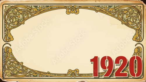 Vintage Ornamented Design from 1920: A finely detailed decorative design featuring elegant floral and geometric patterns, framed by vintage elements and the bold text.