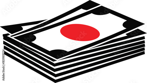 Stack of united states dollar bills isolated on white