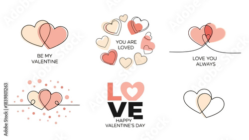 Valentine's Day Heart Designs: Minimalist Graphics for Love and Romance Celebrations