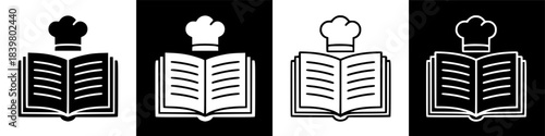Essential recipe book graphic with chef's hat, a symbol for culinary arts and cooking instructions