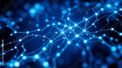 Wallpaper Mural Futuristic digital network with glowing blue connections representing data flow and modern technology Torontodigital.ca