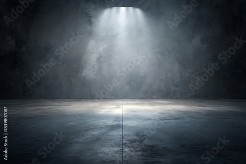 Moody Spotlight Scene On Dark Concrete Background