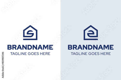 Letter S Z Home Monoline Logo, symbolizing shelter, warmth, and simplicity