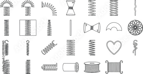 Collection of hand drawn doodle style linear icons