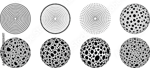Collection of diverse fingerprint patterns in black and white