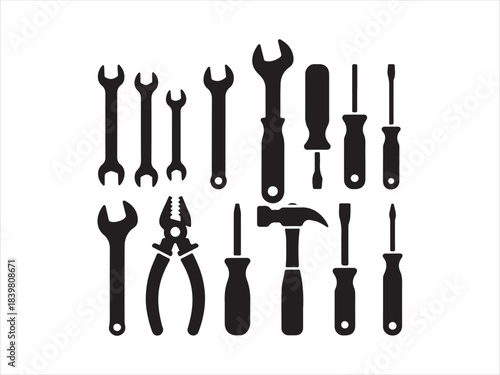 Vector tools collection. Tool icon set. Working tools. Tool kit icons. Working tools set