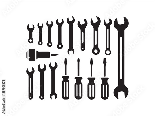 Vector tools collection. Tool icon set. Working tools. Tool kit icons. Working tools set