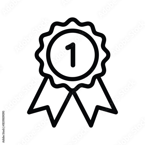 Number one award medal icon representing first place achievement winner champion recognition and superior quality