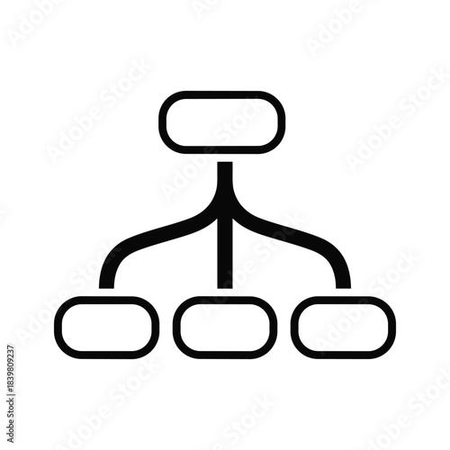 Organizational chart structure icon vector graphic design showing hierarchy management connections and data flow system