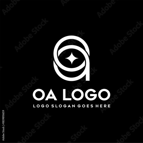 OA letter logo vector image