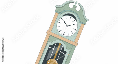 Elegant illustration of a classic grandfather clock, symbolizing the enduring concept of time's gentle flow and historical continuity within home decor