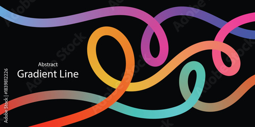 Colorful gradient lines abstract background dynamic flow vector illustration