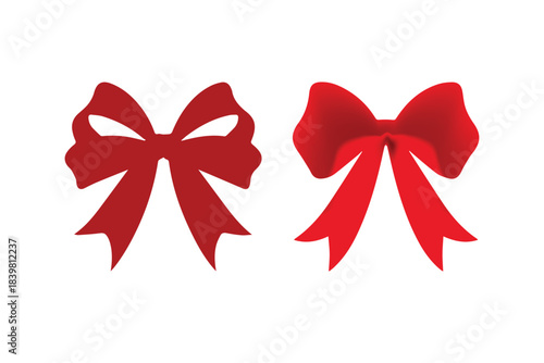 red bow on white background christmas 