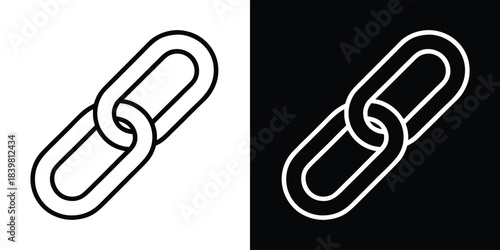 Link icon. Chain link silhouette vector