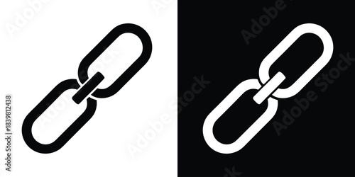Link icon. Chain link silhouette vector