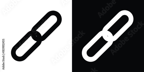 Link icon. Chain link silhouette vector