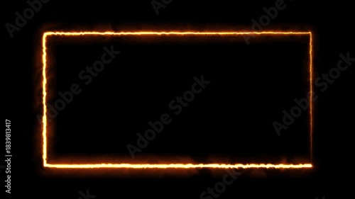 neon square frame overlay line animation. Neon sign in rectangle shape. live streaming neon text frame animation. Glowing neon square rectangle picture frame icon animation. .4k video animated. 