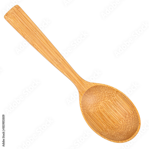 Elegant Wooden Spoon: A beautifully crafted wooden spoon, showcasing its natural grain and form, perfect for culinary endeavors.
