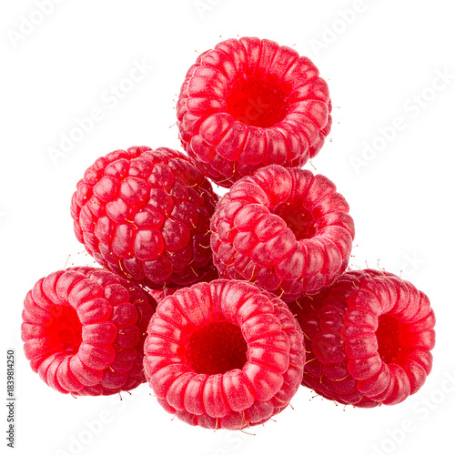 Ruby Gems: A delectable stack of ripe raspberries, bursting with vibrant color and tempting textures, a delicious treat to enjoy.