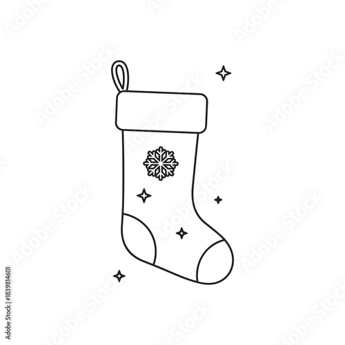 set icon of outline chrismast vector.