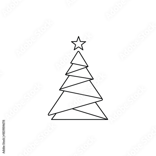 set icon of outline chrismast vector.
