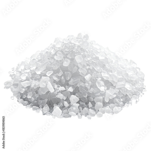 Salt Crystals: A close-up shot of a pristine pile of shimmering salt crystals, each one a testament to nature's intricate artistry and the essence of flavor and preservation.