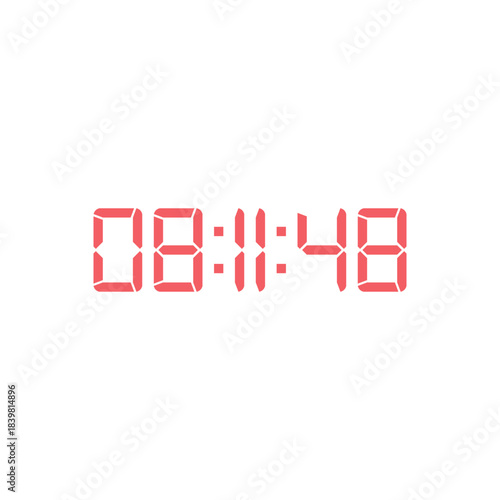 LED digital clock number for counter or calculator mockup design