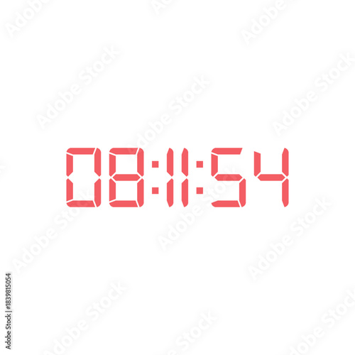 LED digital clock number for counter or calculator mockup design