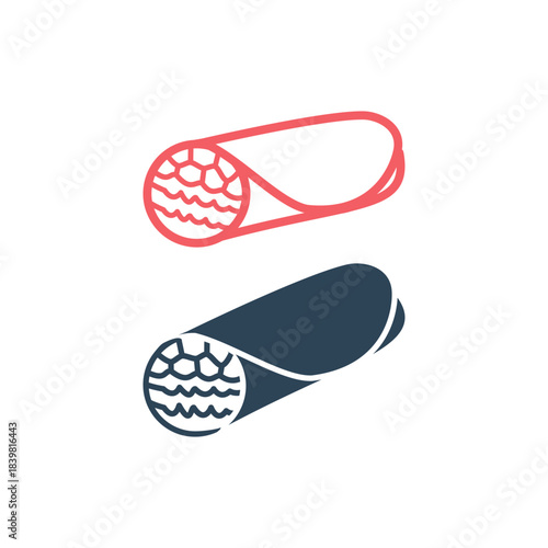 Burrito icons set food logo template